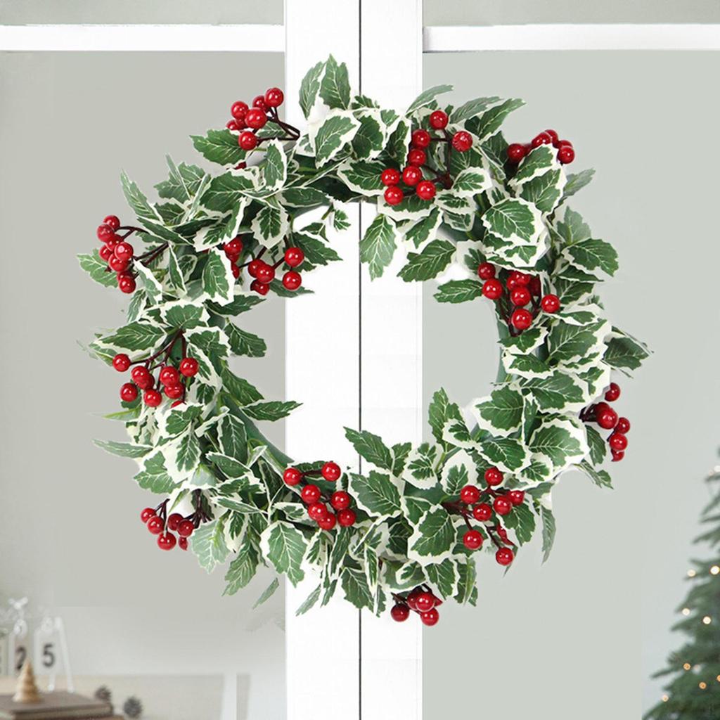 Artificial Christmas Wreath for Front Door Outdoor Holiday Garland Fireplace Home Living Room