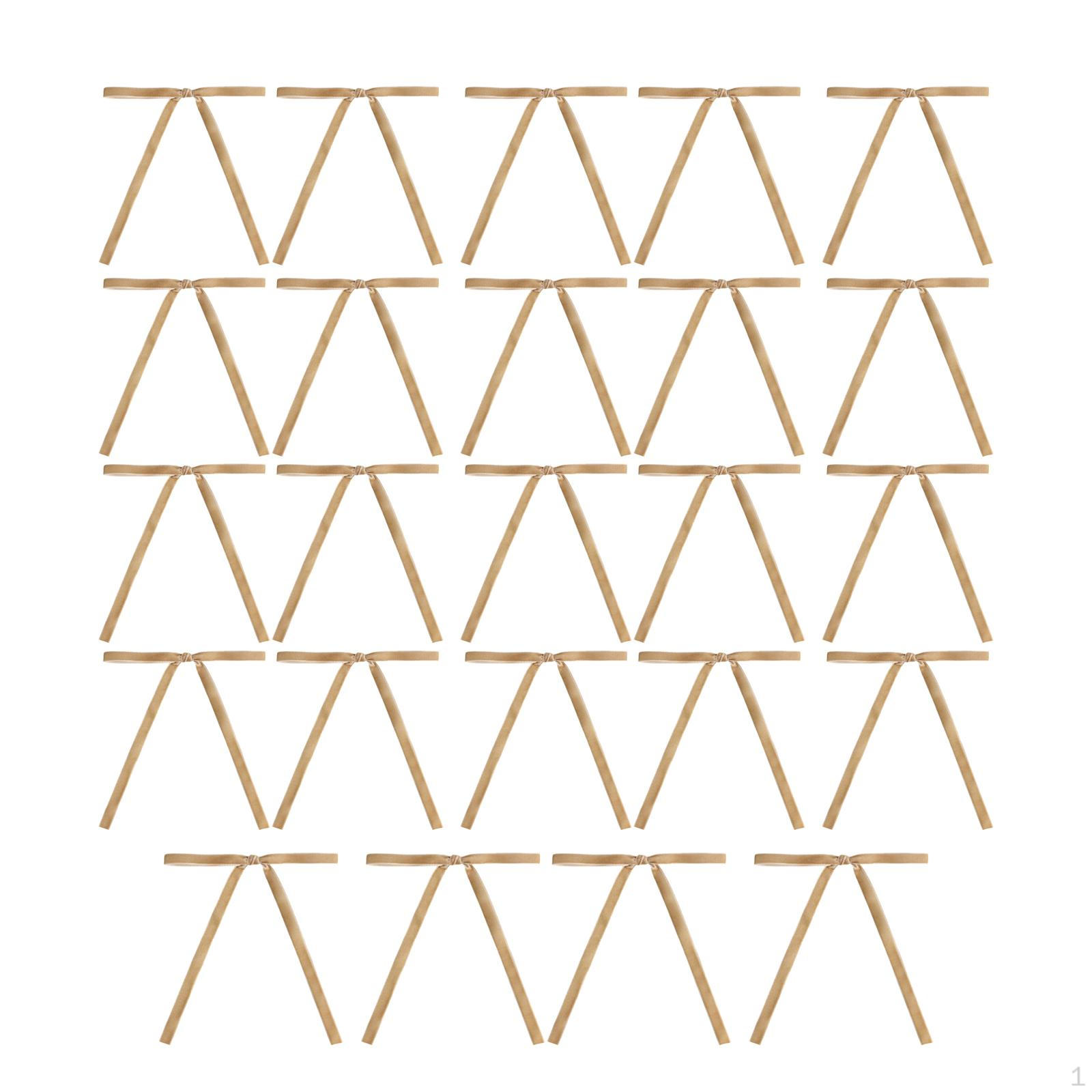 

24 шт. Рождественская коллекция бантов, бархатные банты для вручения подарков и украшения елки светло-коричневого