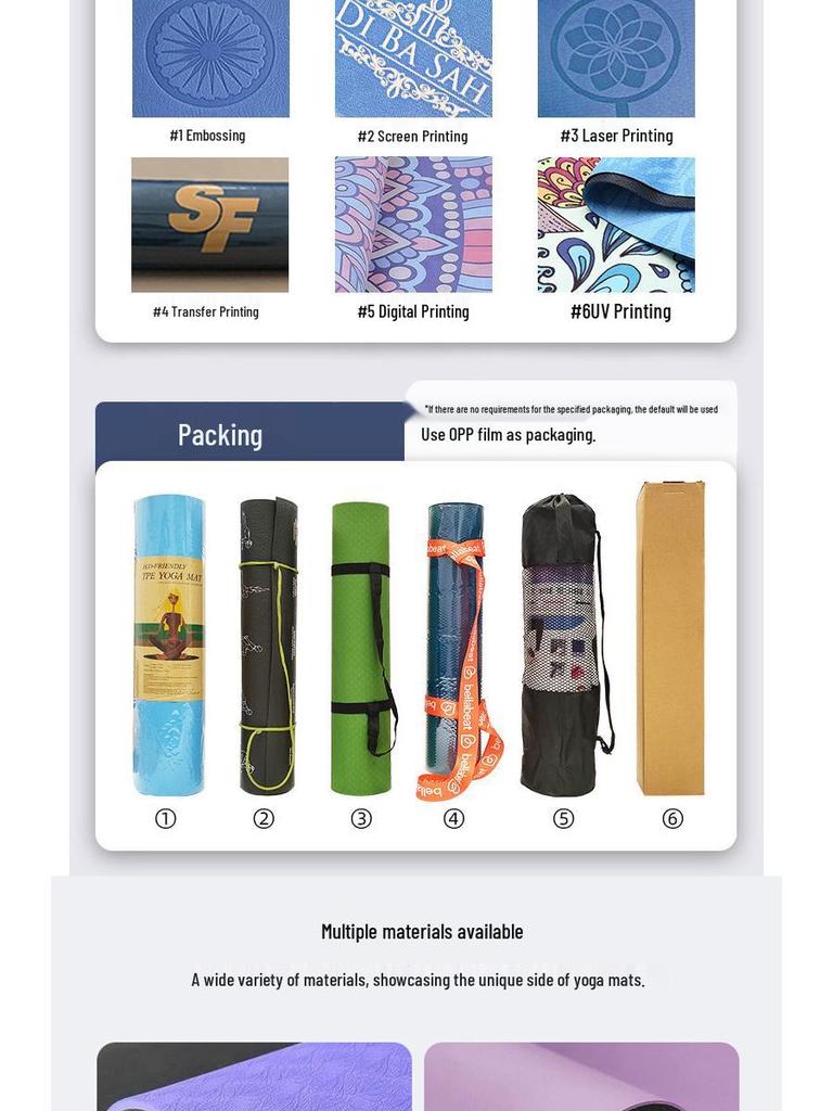 TPE Non-slip Yoga & Dance Mat - Wide, Shock Absorbing, Portable Mat for Home Fitness Beginners
