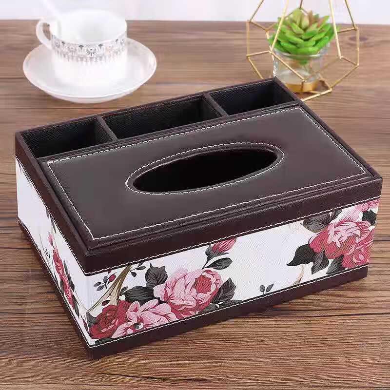 Multi-functional Leather Tissue Box