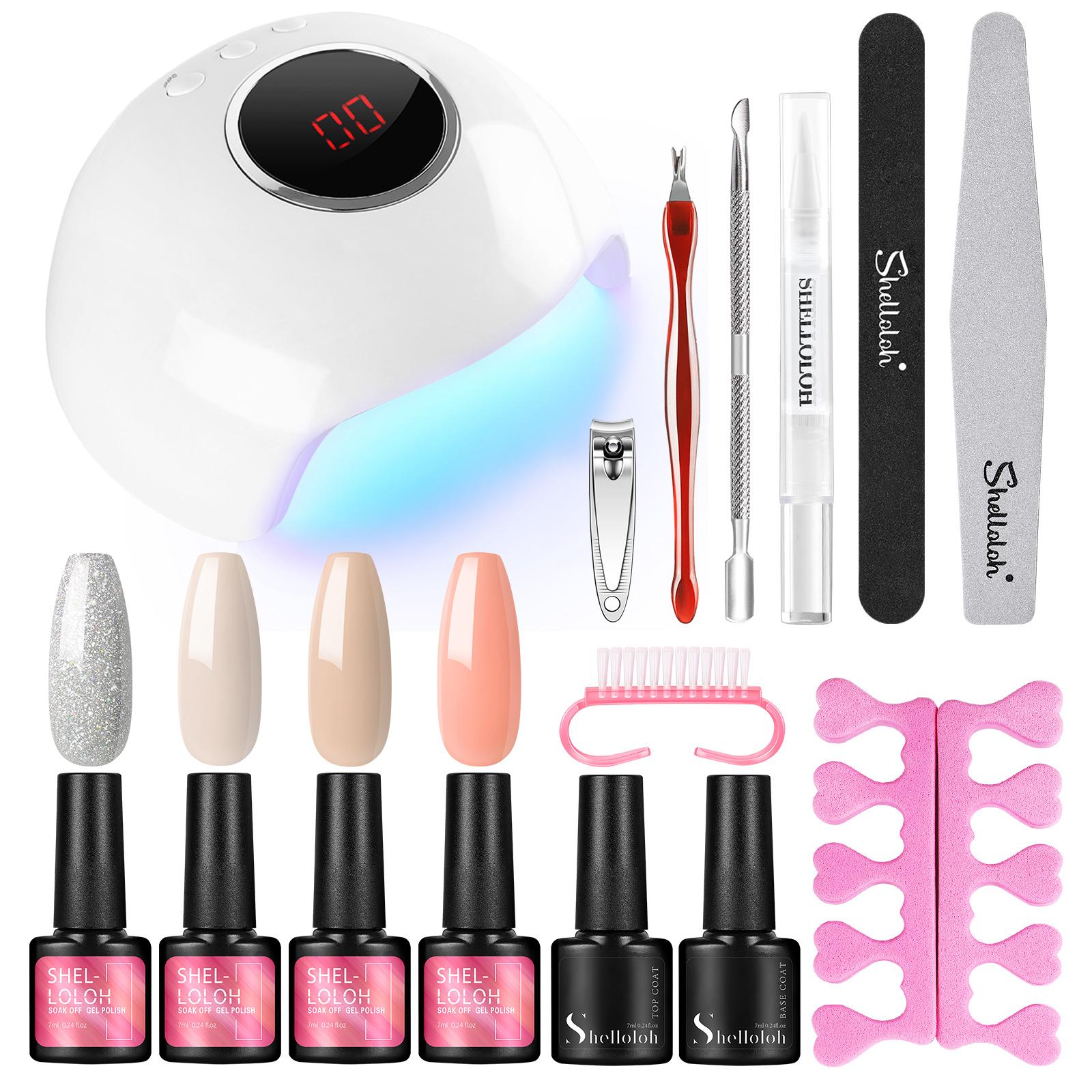 

SHELLOLOH 24 Вт сушилка для ногтей светодиодная лампа с красочным гель-лаком для ногтей инструменты для маникюра DIY домашний набор