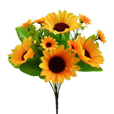 Artificial Sunflower Bouquet Silk Sunflower Fake Flower DIY Wedding Bouquets Centerpieces Party Desktop Home Interior Decoration