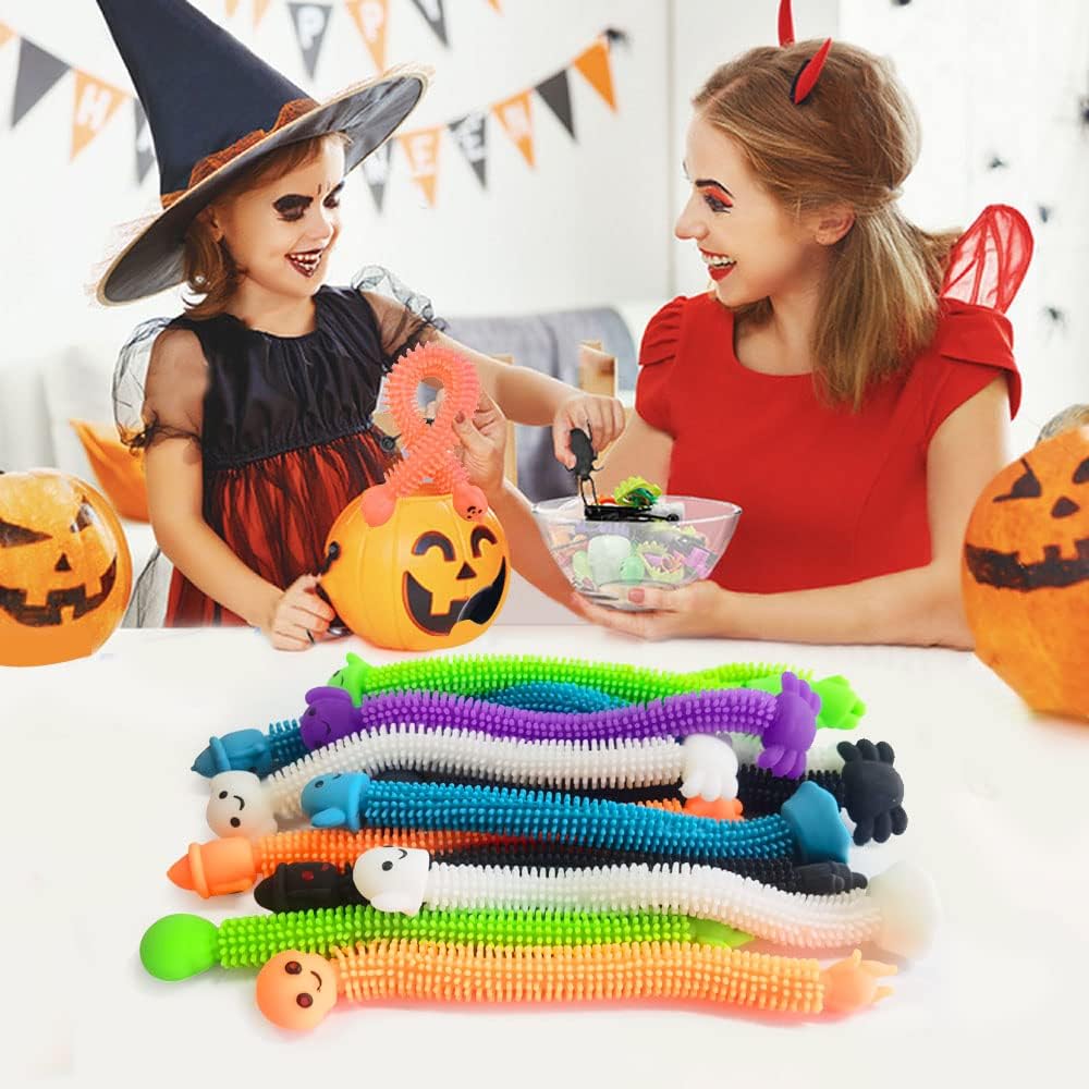 Halloween Stretchy Strings Pumpkin Ghost Witch Bracelet Fidget Toys Stress Relief Sensory Toys for Kids Halloween Party Favors