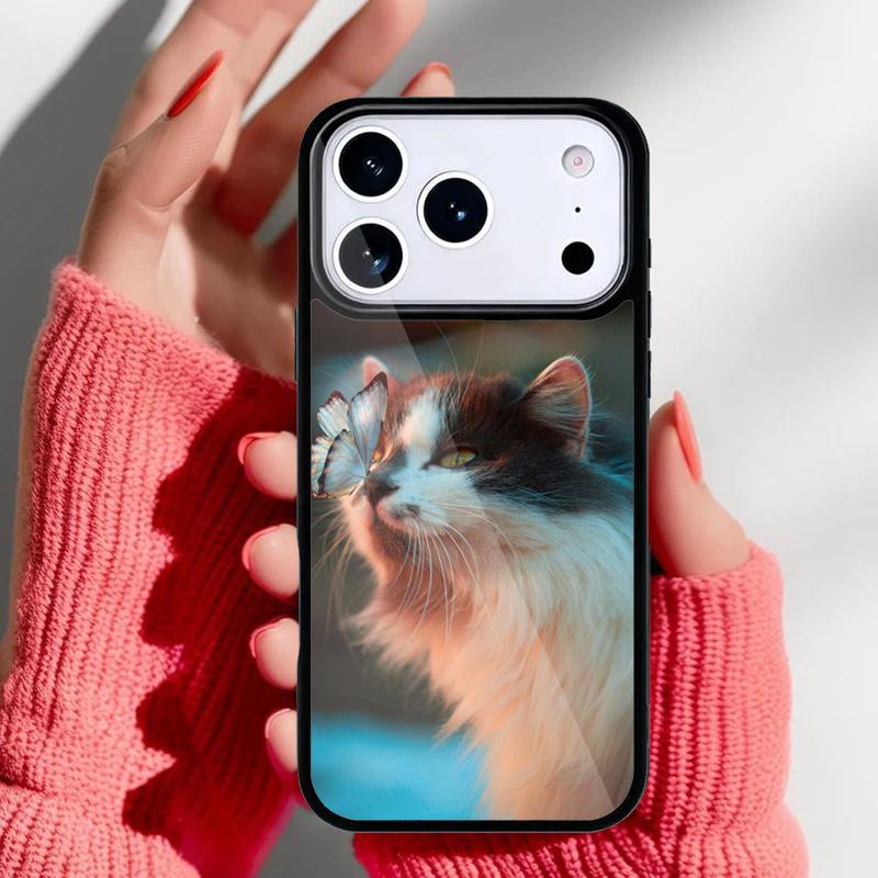 Cute Cat Animal Phone Case for iPhone 17 16 15 14 13 Pro Max Back Cover for 12 11 Pro Coque