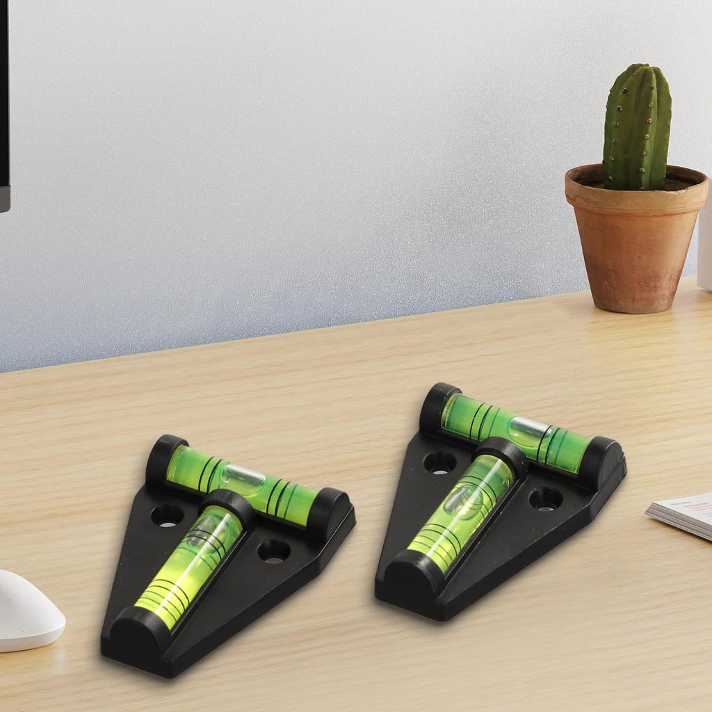 2Pcs Poratable T Shape Spirit-Level Bubble Working Fixing T Type Level Measure Bubble Tool Plastic Measure Instrument