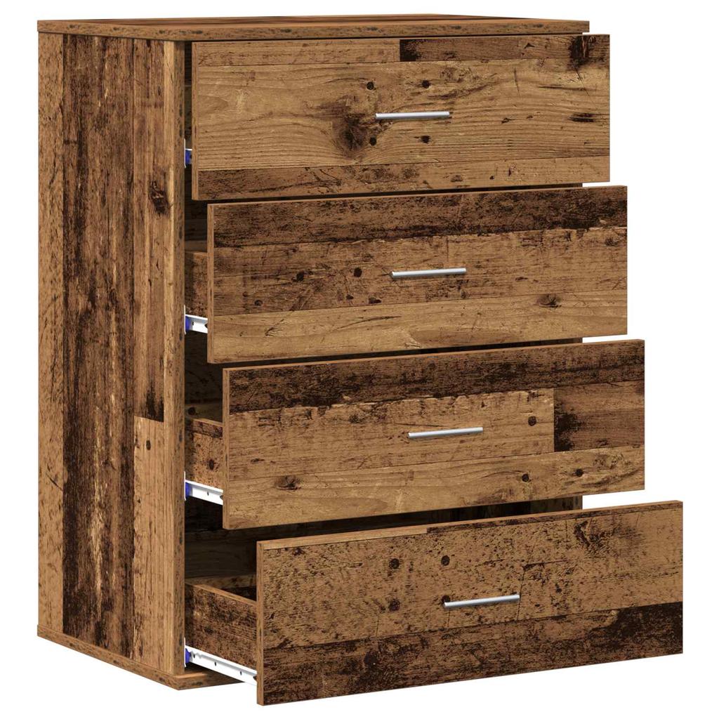 Sideboard with Drawers Reclaimed Wood Look 60 x 39 x 80 cm Engineered Wood