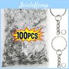 Blank Keyring Split Keychain Metal Rings Keyfob Key Rings Lobster Clasp Key Chain Key Pendant Ring Stainless Steel Rings