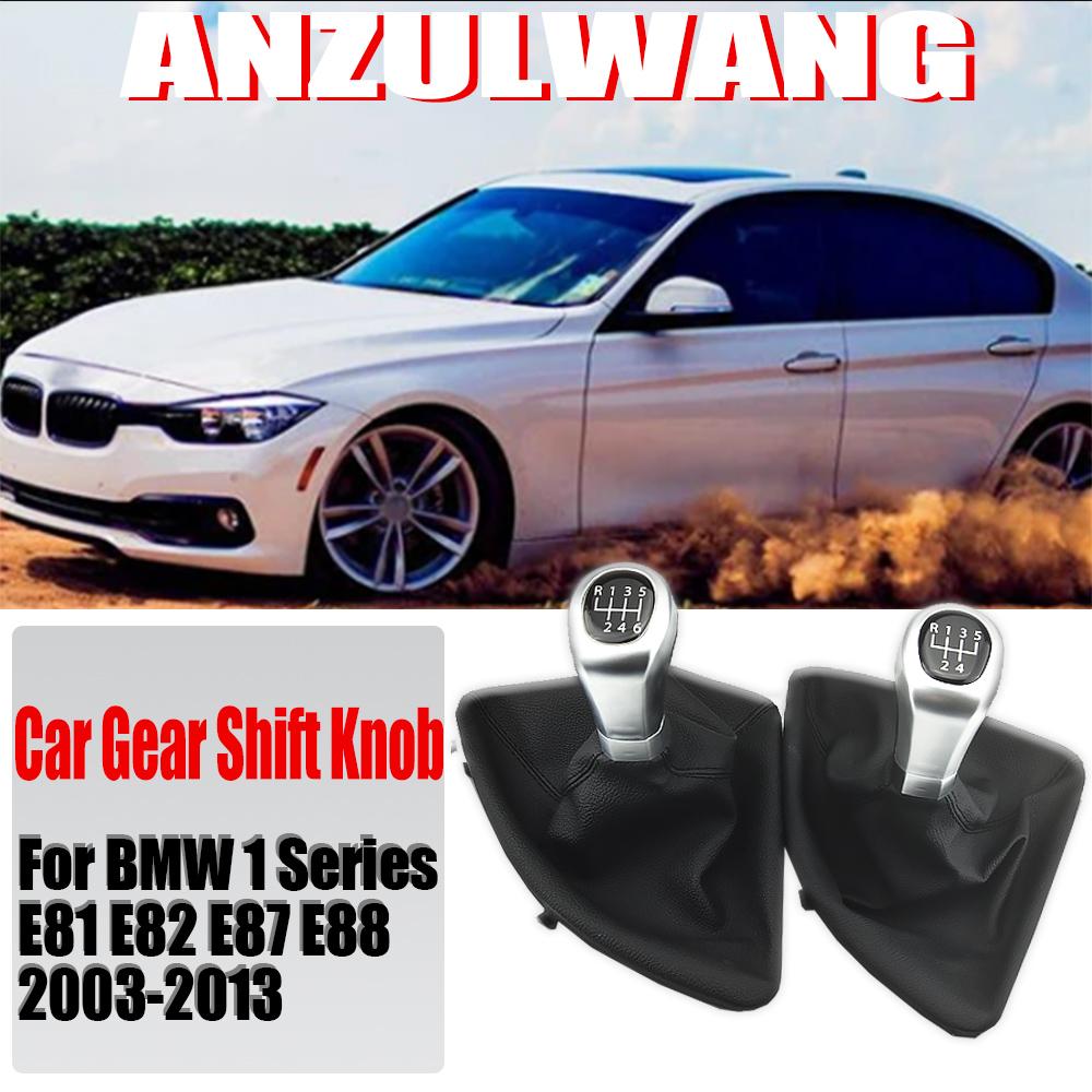 For BMW 1 Series E81 E82 E87 E88 2003-2013 Car-styling 5/6 Speed Level PU Leather Boot Gear Stick Shift Knob