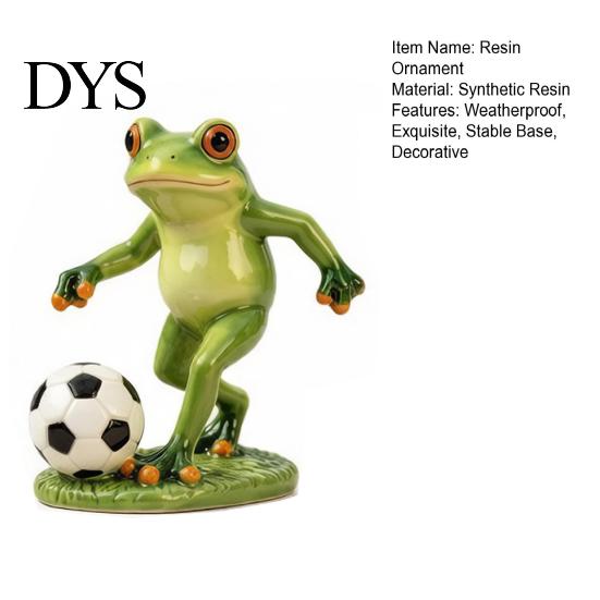 Stable Resin Figurine Football Player Frog Statue, Cute Garden Whimsical Waterproof Yard Statue for Outdoor Indoor Table Decor Decorative Grass