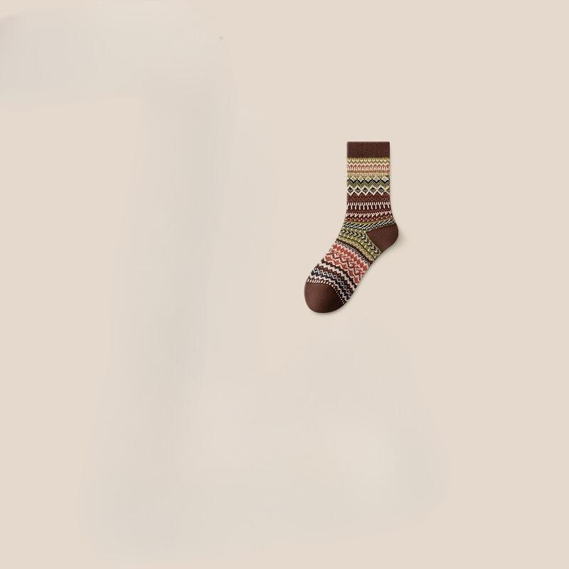 Long-Sleeved Park Retro Ethnic Children's Fall-Winter Trendy Stacked Leggings Mid-Calf Leggings