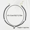 Elegant Black Pearl Necklace with Heart Pendant - Fashionable Clavicle Chain for Women
