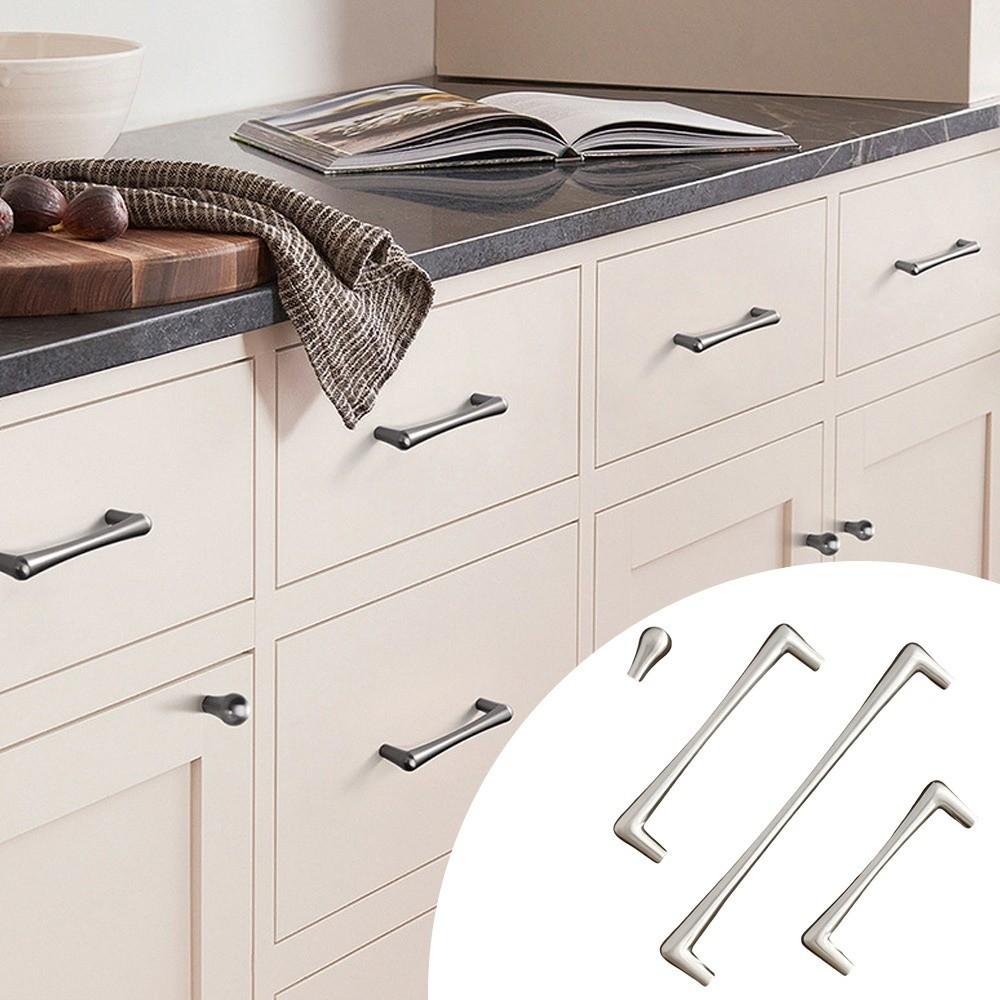 High Quality Gold/Silver Cabinet Pull Alloy Smooth Drawer Knob Solid Durable Furniture Handles for Cabinet Wardrobe Drawer