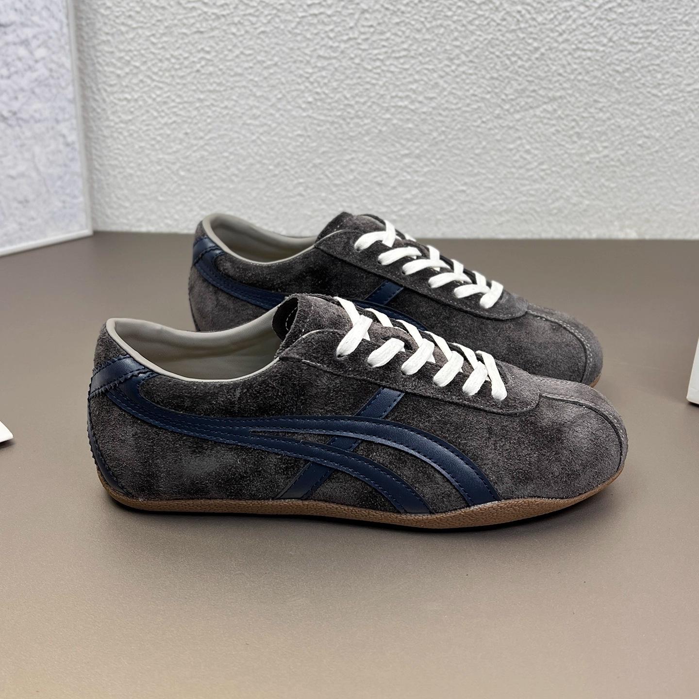 

European Station Dexun Shoes Women s 2025 Autumn New Women s Shoes Leather Fashion Versatile Flat-bottomed Sports Casual Forrest Gump Shoes 35 сірий колір
