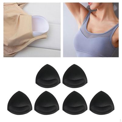 3 Pair Women Triangle Bra Inserts Pads, Cups Inserts, Removable Pads for Bikini Swimsuit