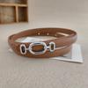 Belt Retro Womens With Oval Shaped Metal Buckle Decoration For Daily Office And