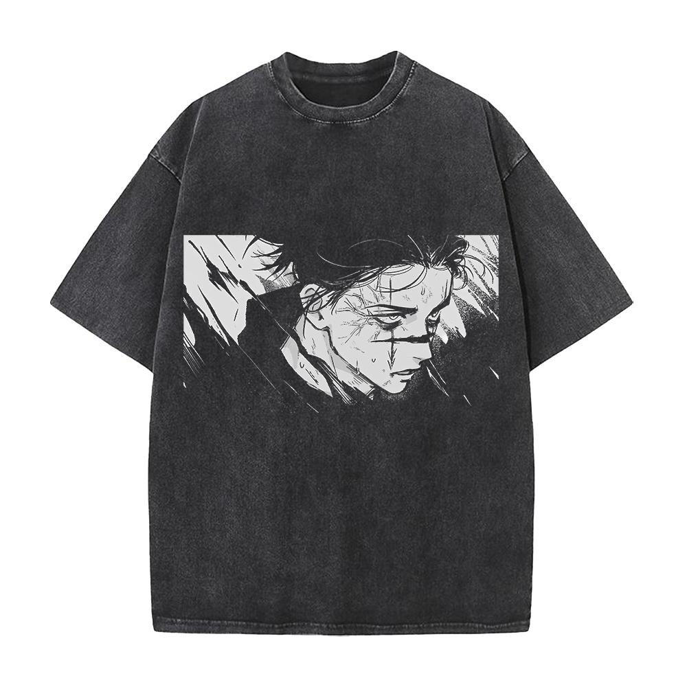 Anime Jujutsu Kaisen Choso Cool Graphic T Shirt Men Short Sleeve Clothing Oversized Tshirt Washed Cotton Tee Harajuku T-shirt