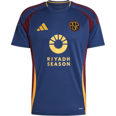 AS Rom Serie Fanversion Zweites Auswärtsmarkenlogo Sportlich Slim Fit Kurzarm Retro Fußballtrikot Herren Tops Tech-Indigo IT6062