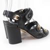 Great CHANEL Sandals COCO Mark Turnlock Sandals In Leather Black 35.5 G37387 Used