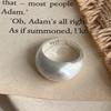 925 Silver Geometry Sanding Simple Rings For Women Vintage Geometric Matte Oval Open Ring Party Prevent Allergy Jewelry