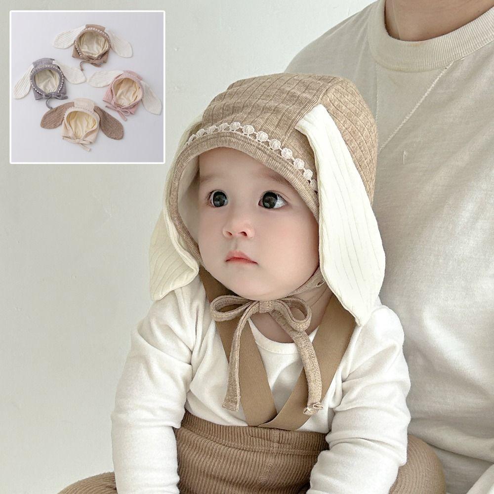 Long Ear Baby Ear Protection Hats Cute Infant Bonnet Hat Korean Baby Fetal Cap  Photography Props
