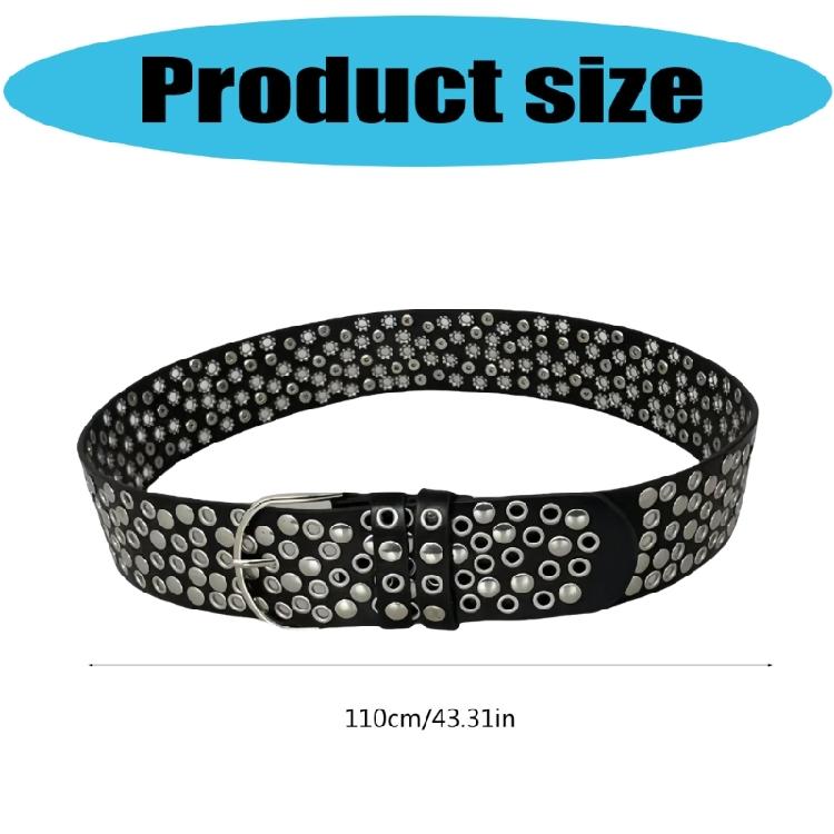 Full Rivet Studded Belt Classical Designs Corset Belt for Punk Lover Great for Various Waist Size Streetwear Accessory