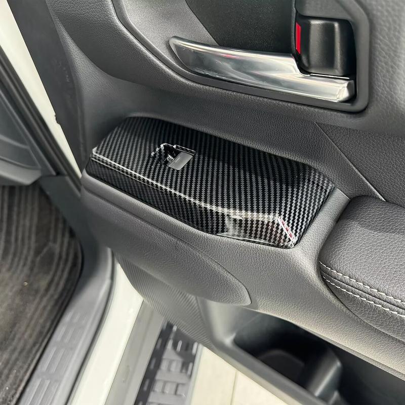 Car Accessories For Toyota Land Cruiser LC250 Carbon Fibre Texture Window Rises Cover Glass Switch Auto Parts Trim Stickers 2024
