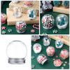 9Pcs Snow Globe Candy Jar Clear Plastic Round Craft Kit DIY Holiday Decorations Snow Globe Ornament Craft Making Parts