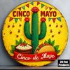 D-Dur pc x Zoll xcm D-Dur Rundes Schild Vintage Cinco De Mayo Plakette Mexikanischer Feiertag Party Dekoration Themen Dekora