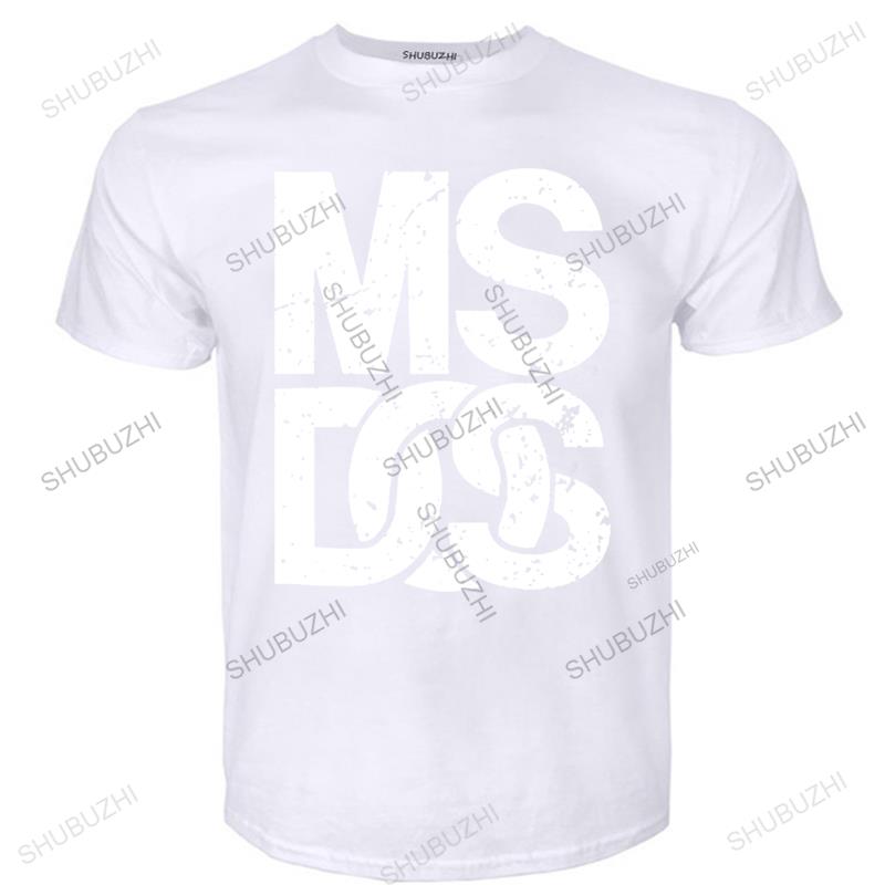 

Футболка MS DOS - ретро-компьютер, логотип, новая хлопковая футболка унисекс, крутая повседневная футболка в стиле хип-хоп с круглым вырезом, большего размера HOMME 3XL