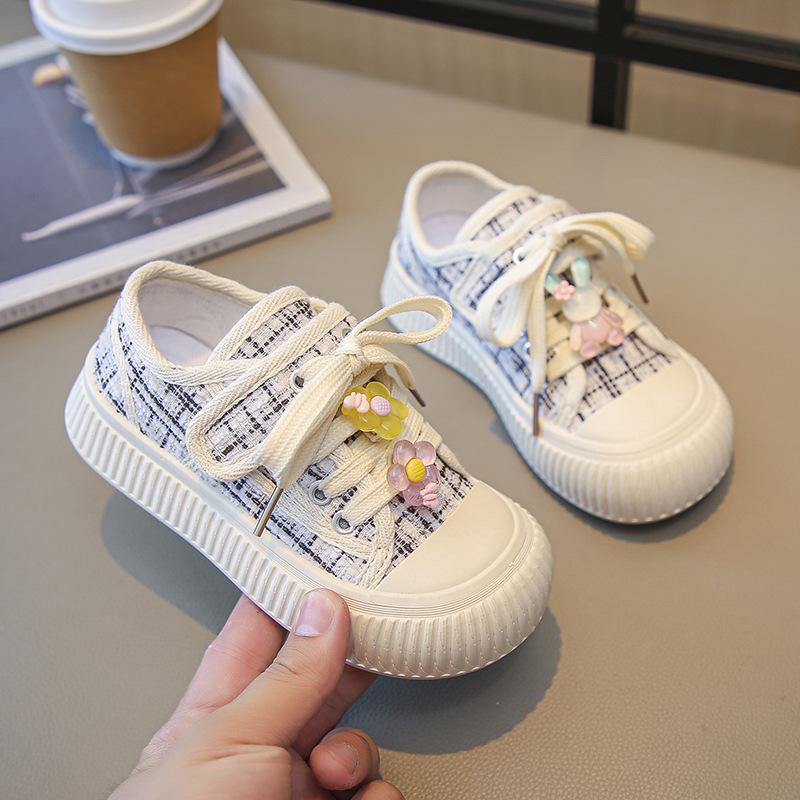 Spring Kids Canvas Shoe New Fashion Versatile Girl Shoe Breathable Simple Thick Soled Casual Shoes Retro Anti Slip Girl Sneakers