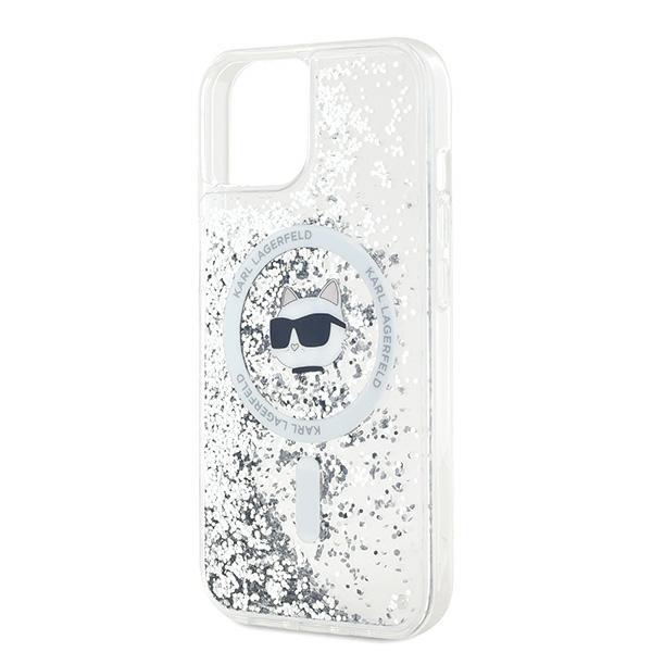 Karl Lagerfeld Klhmp15Mlgchsgh Iphone 15 Plus / 14 Plus 6.7 Hardcase Transparent Liquid Glitter Choupette Head Magsafe