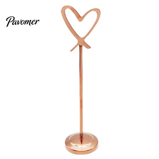 Desktop Photo Display Stands Hollow Heart Table Number Holder, Love Place Card Stand, Metal Seat Holders Clip for Photos, Food Signs, Memo Notes,