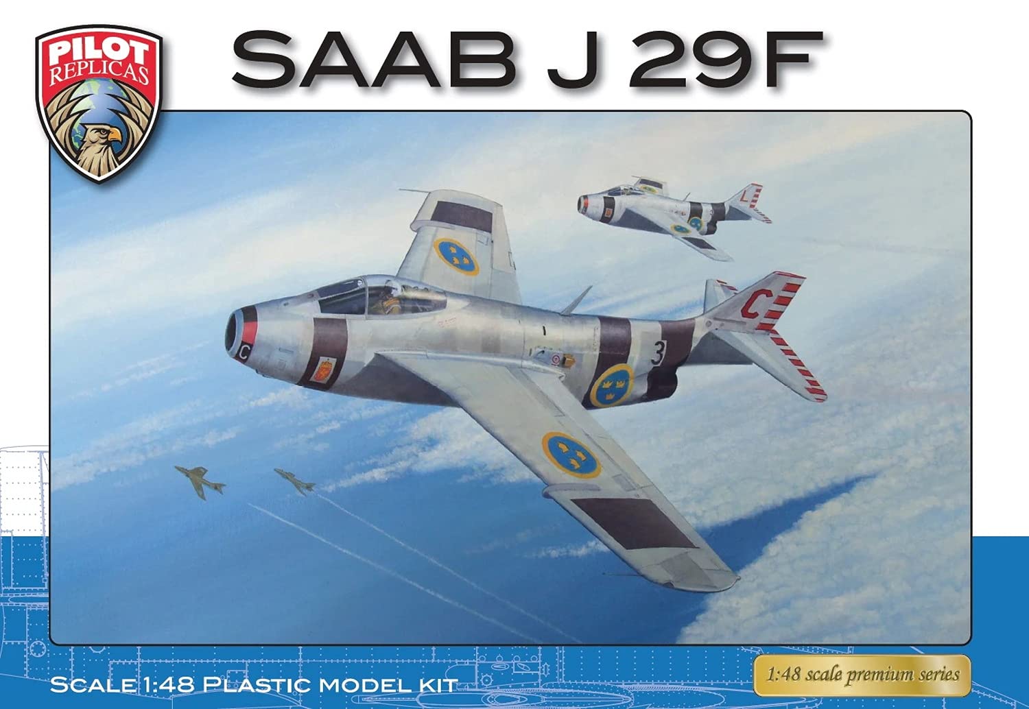

Pilot Replica Saab J29F Fighter Plastic Model PLR48A002 1/48