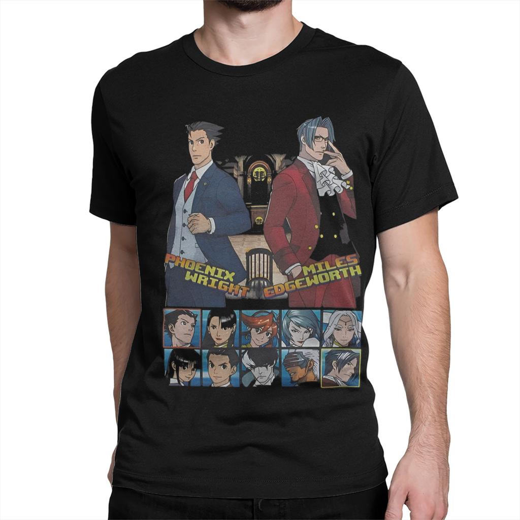Ace Attorney Spiel Herren Damen T-Shirts Gyakuten Saiban T-Shirts Kurzarm Rundhals T-Shirts 100% Baumwolle Klassische Kleidung