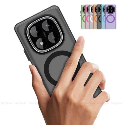 Für Redmi Note 14 Pro 5G Hülle Abdeckung Xiaomi Redmi Note 14 Pro 5G Capas Kabelloses Laden Magnetisch Matt Fundas Redmi Note 14 Pro