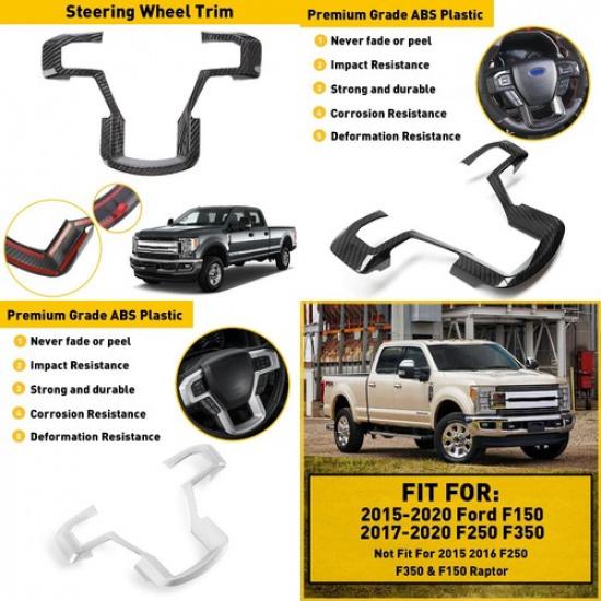 1X Black Steering Wheel Cover Trim Interior Accessories For 2017- F250 F350