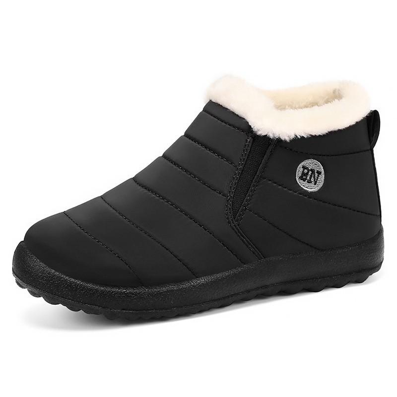 Couple Winter Snow Boots Low Top Warm Fleece Lined Non Slip Soft Sole Cotton Shoes Women Men Size 36-46