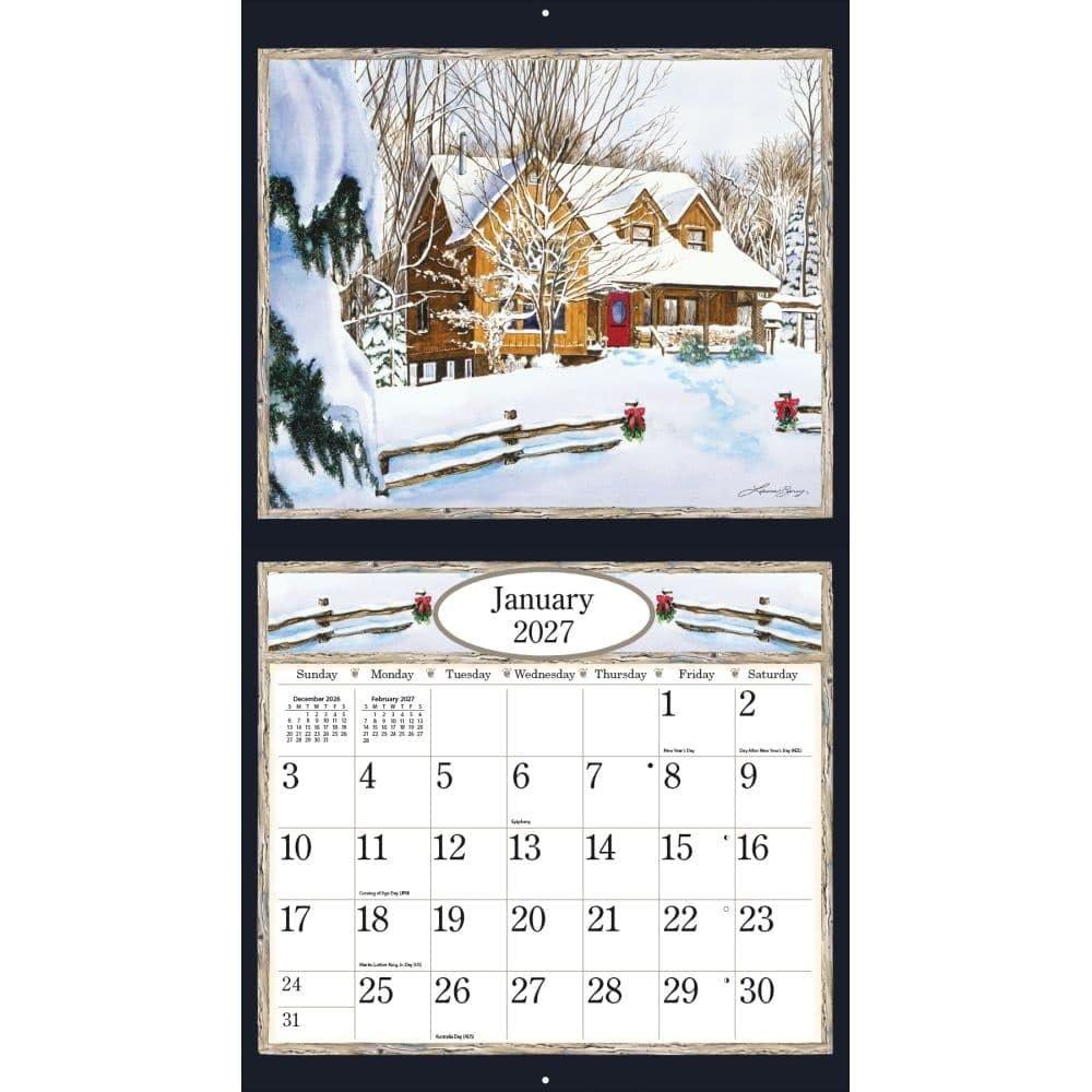 Lang Brands, LLC 2027 Country Welcome Wall Calendar US5027, 12-Month Hanging Calendar for Home and Office, Large Format 340x600mm