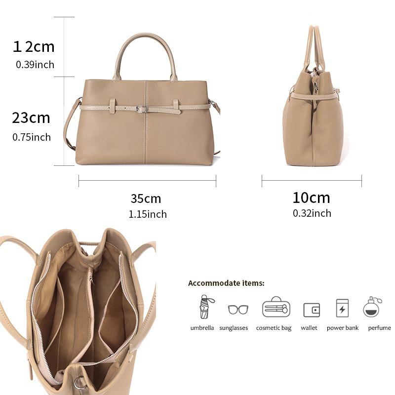 Retro Leather Women's Bag, New Large-capacity Commuter Platinum Bag, Women's Shoulder Bag, Portable Tote Bag.