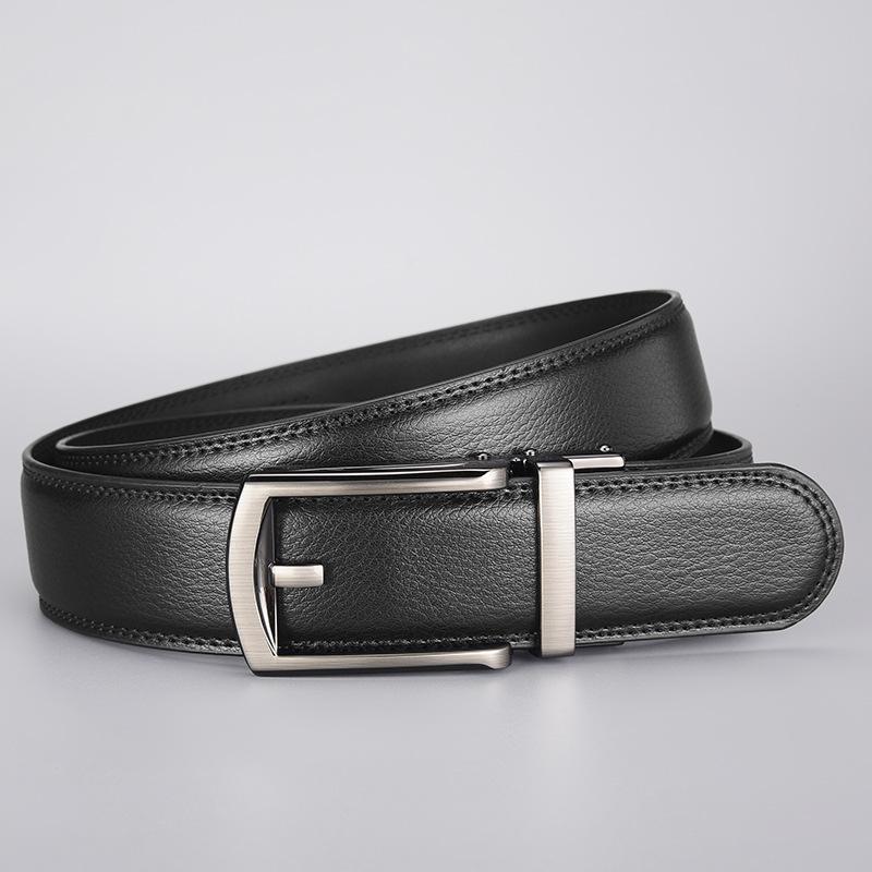 Men'S Premium Leather Belt Automatic Buckle Business Alloy Men'S Belt