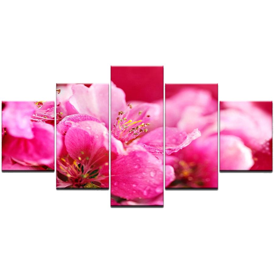

Современная картина на холсте, рамка, настенный художественный постер, 5 частей, модульная картина с цветком, украшение для дома, печать на холсте для гостиной Medium Size Unframed Canvas