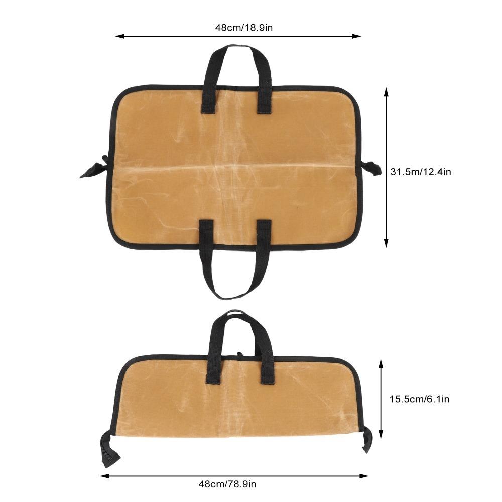 

4 Slots Chef Tool Storage Bag Waxed Canvas Knife Roll Bag Portable Knife Case for Home Cooks хаки