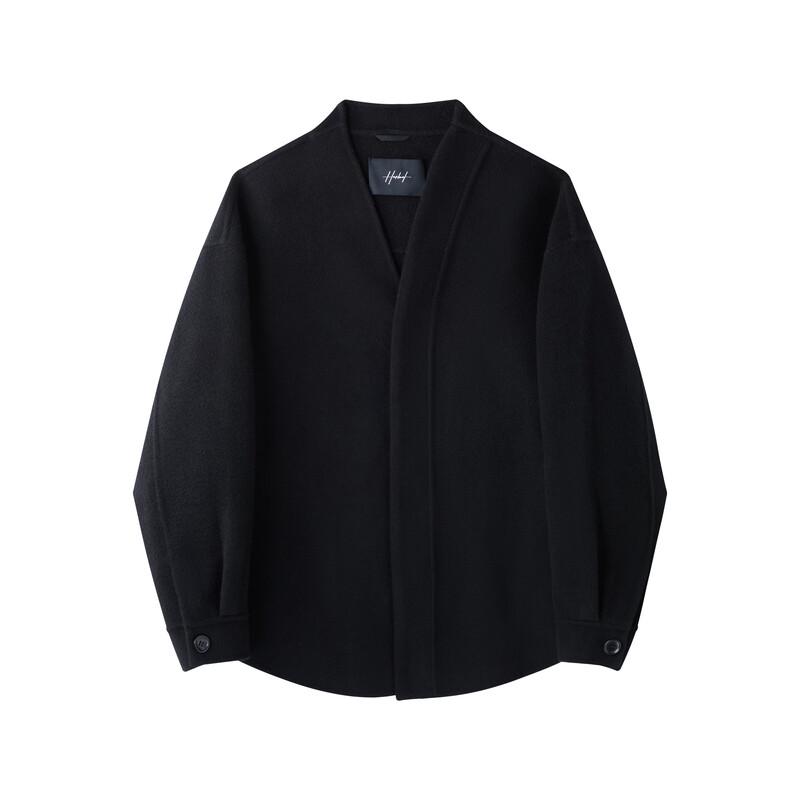 HERBEL Men's Wool-Silk Blend Short Overcoat
