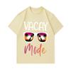Men's 100% Cotton Crew Neck Short Sleeve T-Shirt, Casual Vacay Mode Sunglasses Palm Sunset Printed Tees for Holiday Travel Daily Wear Summer Tops