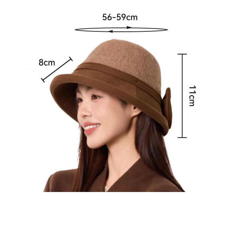 Fisherman Hat Women's Autumn Winter Wool Stitching Warm Hat