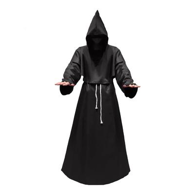 Halloween Vintage Medieval Monk Costume Monk Robe Priest Costume Wizard Stage Performance Costume Set