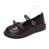 Women S Korean Style Round Toe Flat Leather Shoes For Jk Lolita Daily Wear