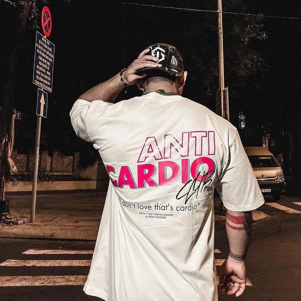 ANTI KARDIOTraining Lässiges Übergroßes Kurzarm Baumwoll-T-Shirt Fitnessstudio Training Herren Trainings-T-Shirts Oberteil Neue Mode Kleidung