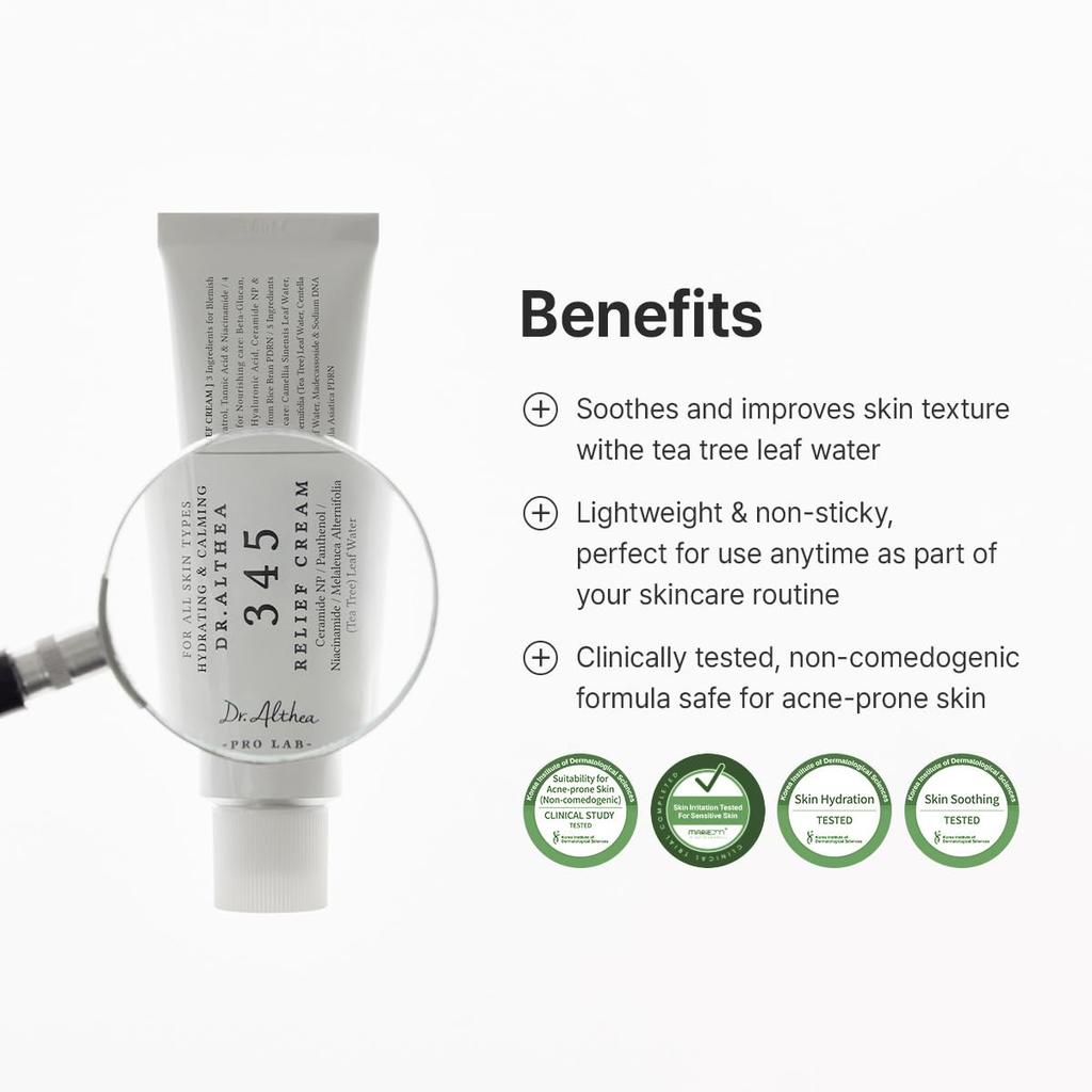 Dr. Althea 345 Relief Cream - Soothing and Moisturizing Cream (PDRN) - Korean Cosmetics (Renewed Version)