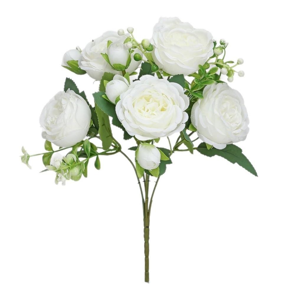 5 Heads Real Happy Flower Mini 7 Colors Natural Simulated Rose Photography Photo Gift Rose Flowers Decorative Home Decorative